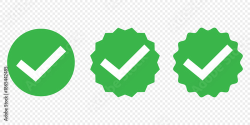 Profile verification badge with check mark