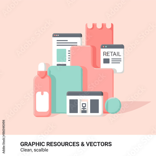 A clean and simple graphic design element on a pastel background, conveying modernity and minimalism.