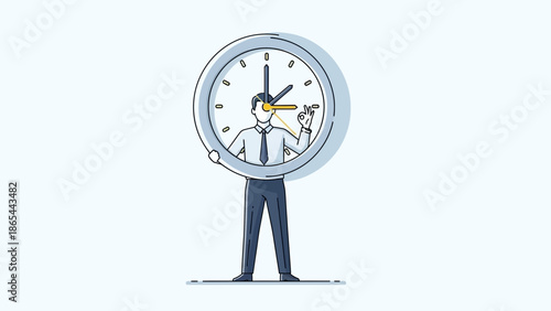 Man Manipulating Time A Conceptual Illustration of Time Management.