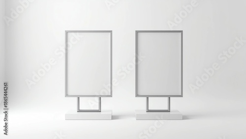 Mock up. Blank billboard, public information board