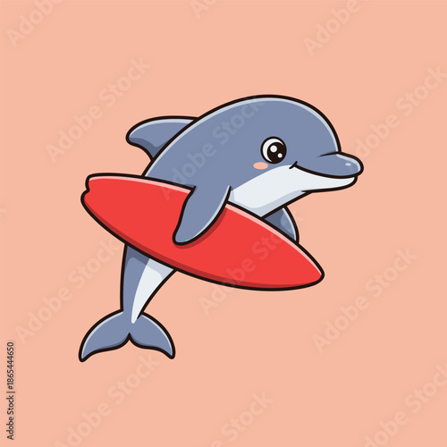 Cute blue cartoon sea animals like fish dolphin shark and whale swimming in the ocean vector illustration