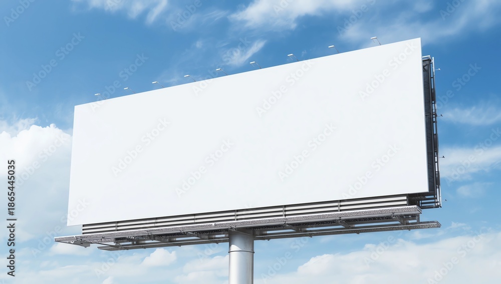 Fototapeta premium mockup blank billboard white space on bluesky background, 3d rendering