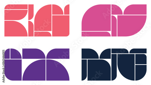 Abstract geometric photo collage set designed for wide banner or post