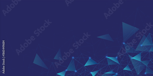 Scientific Research Background with Glowing Blue Neural Connections. Vector art