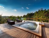 outdoor spa bath area view
