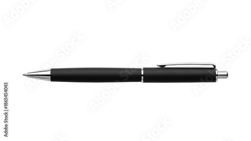Black Ballpoint Pen Isolated on Transparent Background