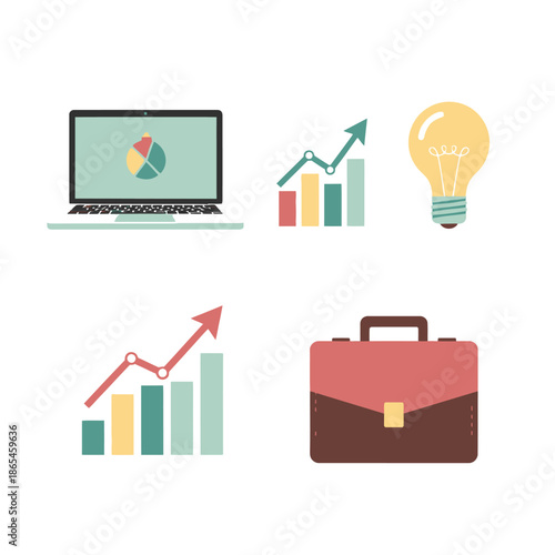 Business finance and technology icons set.