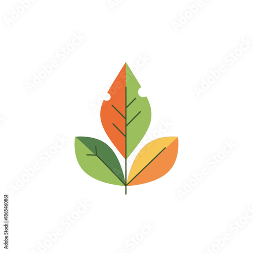 Colorful illustration of leaves changing with seasons
