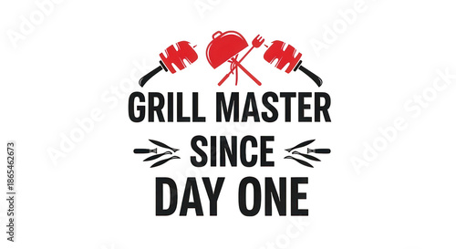 Grill master since day one design isolated on transparent background