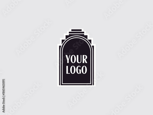 Black Archway Template with Placeholder Text.