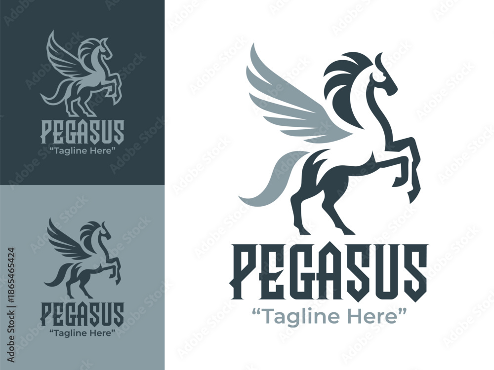 Fototapeta premium Pegasus Logo Modern Minimalist Elegant Myth Symbol