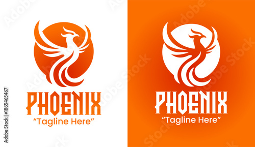 Phoenix Logo Modern Minimalist Rebirth Identity