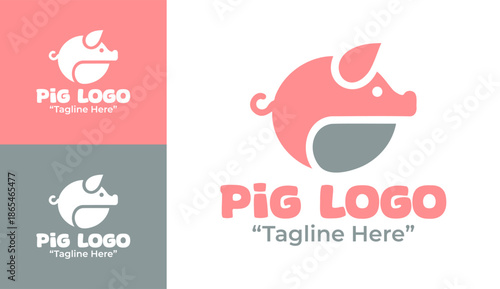 Pig Logo Modern Minimalist Agricultural Branding