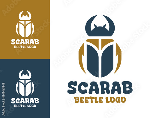 Scarab Beetle Logo Modern Minimalist Insect Myth Branding