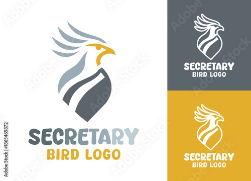 Secretary Bird Logo Modern Minimalist Wildlife Identity