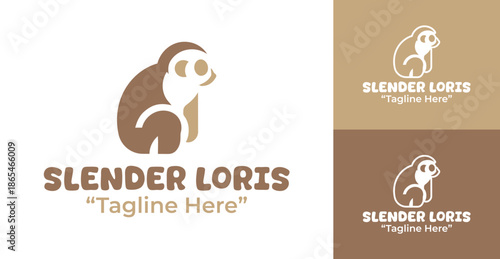 Slender Loris Logo Modern Minimalist Premium Wildlife Identity