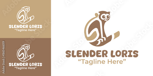 Slender Loris Logo Modern Minimalist Exotic Brand Symbol