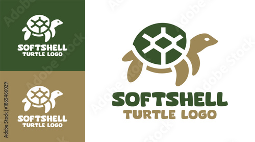 Softshell Turtle Logo Modern Minimalist Aquatic Brand Symbol