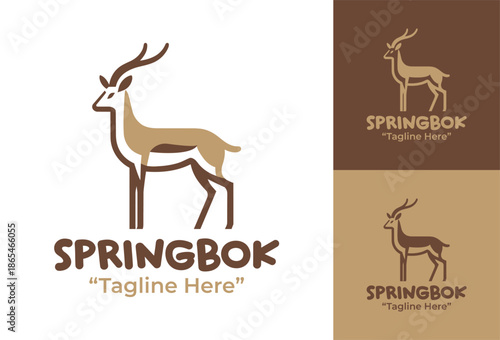 Springbok Logo Modern Minimalist Wildlife Branding