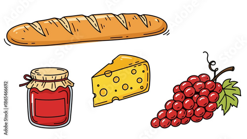 Delicious Assortment of French-Inspired Food Items.