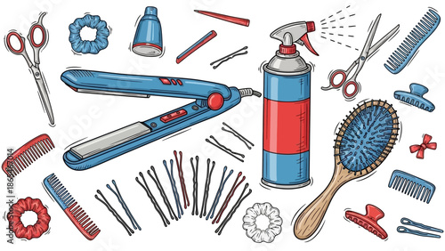 Hairdressing Tools and Accessories Collection for Professional Stylists.