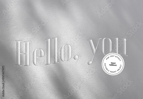 Minimal Embossed Wall Text Effect