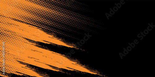 orange and black brush Car sticker wrap pattern banner abstract sporty lines black and orange color combination grunge brush modern pattern racing motorsport vector design. eps 10