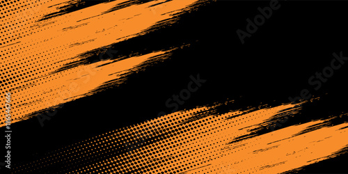 orange and black brush Car sticker wrap pattern banner abstract sporty lines black and orange color combination grunge brush modern.