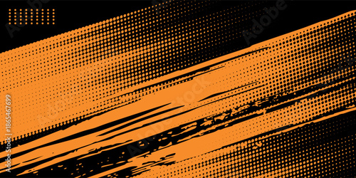orange and black brush Car sticker wrap pattern banner abstract sporty. vector eps 10