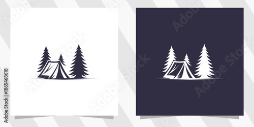 Simple camping creative logo design