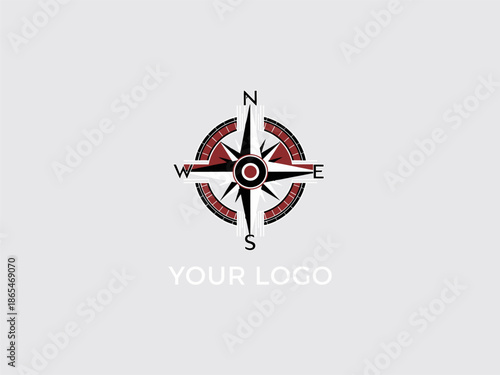 Vintage Red Metal coordinatxion Compass Navigation Page.