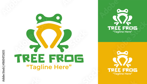 Tree Frog Logo Modern Minimalist Amphibian Identity