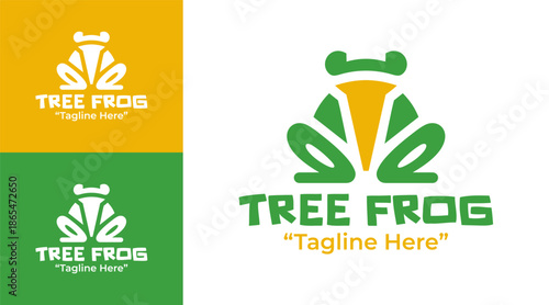 Tree Frog Logo Modern Minimalist Forest Identity