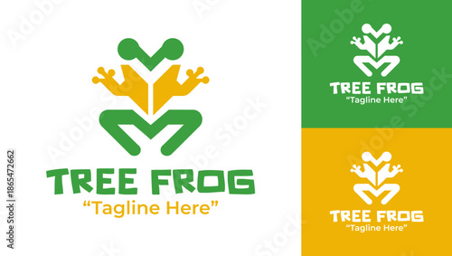 Tree Frog Logo Modern Minimalist Amphibian Branding