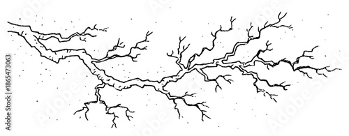 Hand drawn sketch of a jagged lightning bolt or dead branch