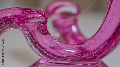 Close up of pink glass with glitter