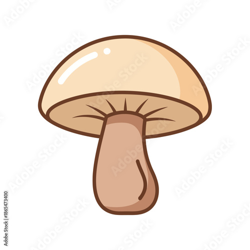 Vector icons Simple Cartoon Mushroom Illustration Isolated on White Background 1. EPS Editable