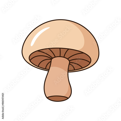 Vector icons Simple Cartoon Mushroom Illustration Isolated on White Background. EPS Editable