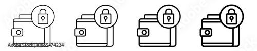 Secure Wallet Icon Set Different Style Collection
