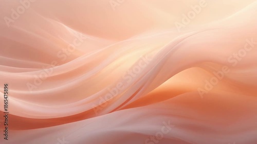 Abstract flowing fabric waves in soft peach and cream tones. 4k Beauty Footage Background Video