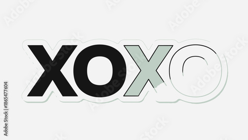 XOXO Text Sticker - Love, Hugs, Kisses, Affection, Romance, Valentine's Day