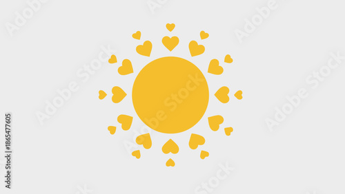 Yellow Sun with Hearts