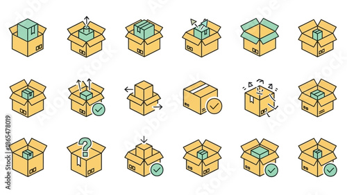 Cardboard Boxes with Various Assembly Instructions.
