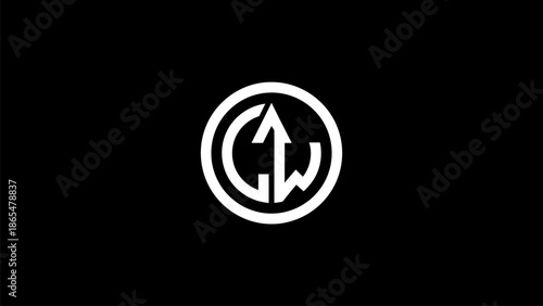 Modern white logo on black background for business branding