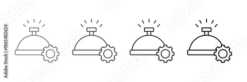 Service Bell Icons Vector Set In Different Stroke Line Style