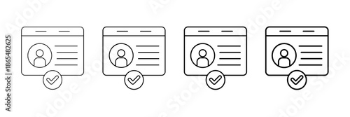 User Profile Icons Vector Set In Different Stroke Line Style