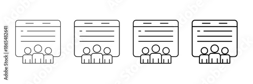 User Group Icons Vector Set In Different Stroke Line Style