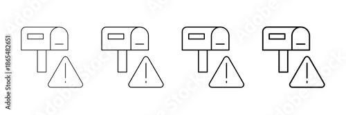 Complaint Box Icons Vector Set In Different Stroke Line Style