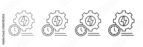 Fast Service Icons Vector Set In Different Stroke Line Style