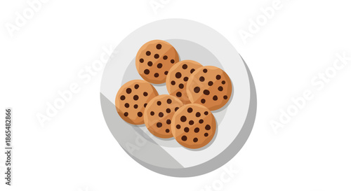 Plate of chocolate chip cookies